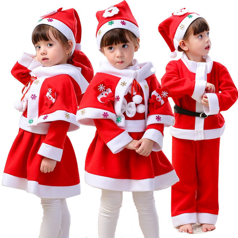 クリスマス子供服男の子女の子コスチューム演技服幼稚園服クリスマスコスチュームサンタクロース|undefined