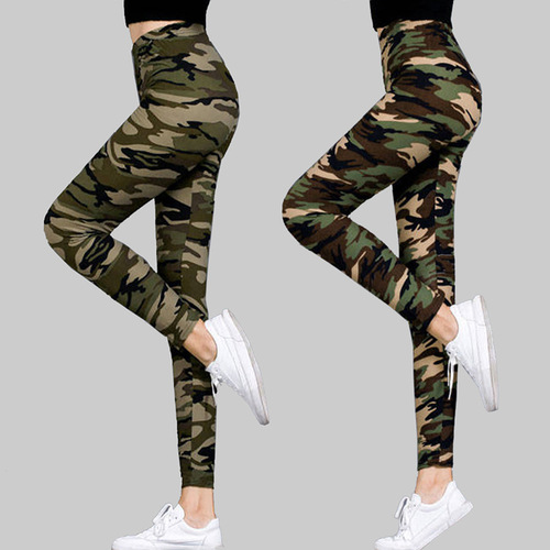 Women's Camouflage Tights with Stretchy Capri Length Outerwear Petite Pants