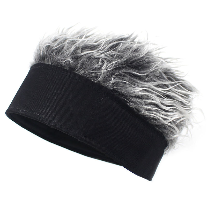 European and American hat handsome artificial wig short hair hat retro hip-hop spoof beanie hat melon skin rogue landlord hat