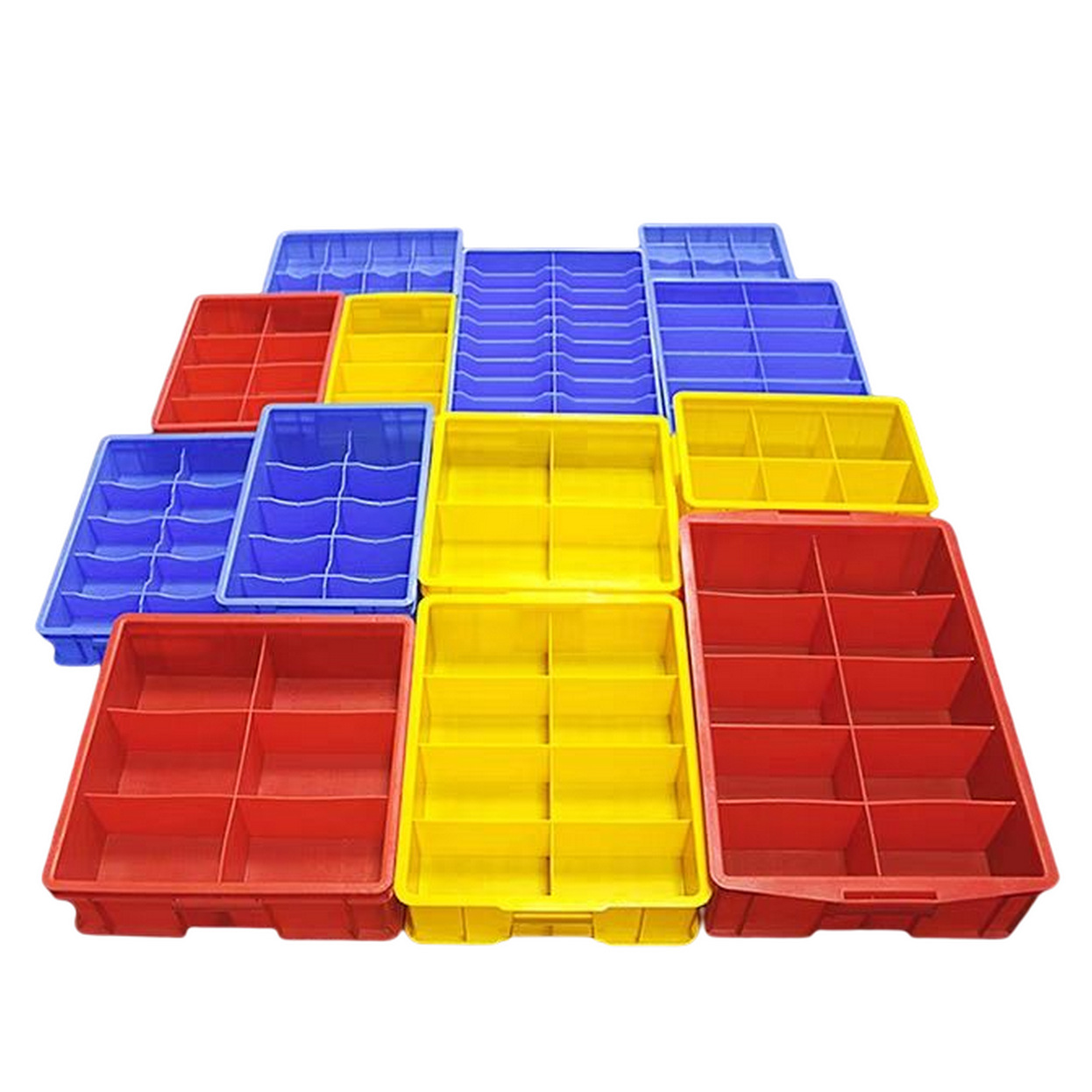 分格塑料零件盒分隔式元件盒螺丝配件收纳零件箱仓储塑胶周转箱