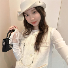 DIGM | 2025秋冬法式名媛小香风羊毛口袋背心叠穿马甲女A70512