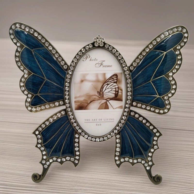 Baolan color diamond butterfly Metal 4*6 inches, 3.5*5 inches. 2*3 inch pendulum photo frame