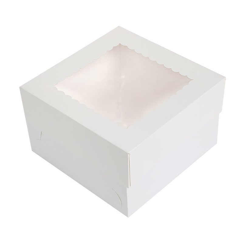 現品白カード天地蓋紙箱開窓透明ケーキ箱パン洋菓子焙煎包装箱cake box|undefined