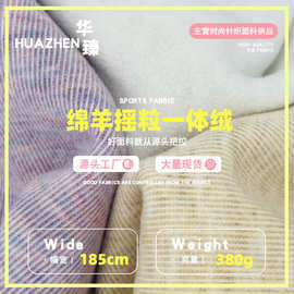 秋冬绵羊摇粒一体绒针织布 发热磨毛面料 保暖打底 四面弹力柔软