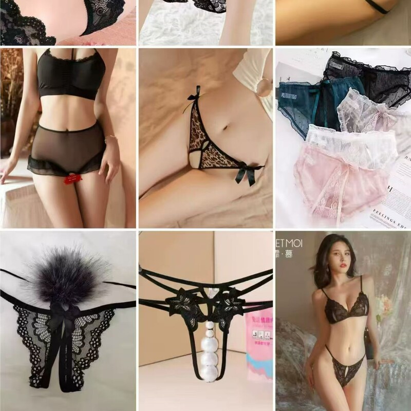 Lace Panties for Women, New Style, Plus-Size Girl's Lace-Up Panties, Anime-Themed Sexy Mesh Straps