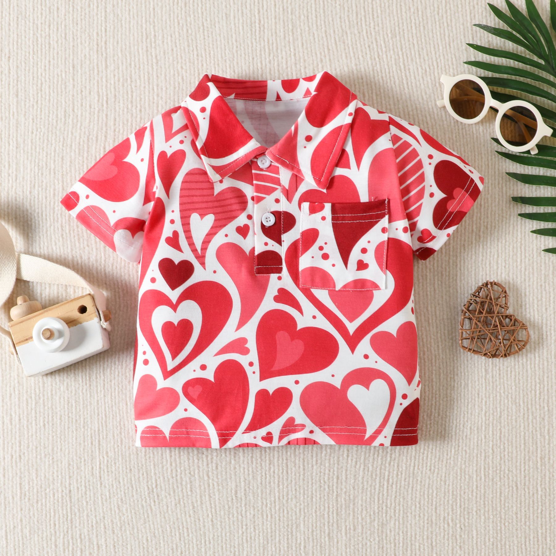 Valentine's Day Casual Heart Shape Cotton T-shirts & Shirts display picture 1