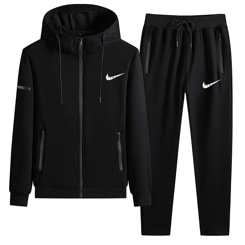 Men's Suit 2024 Spring and Autumn Men's Sports Hooded Cardigan Set Pure Cotton Large Size Two-Piece Set Men's Comfortable Pure Cotton Men's Suit 2024 Spring and Autumn Men's Sports Hooded Cardigan Set Pure Cotton Large Size Two-Piece Set Men's Comfortable Pure Cotton