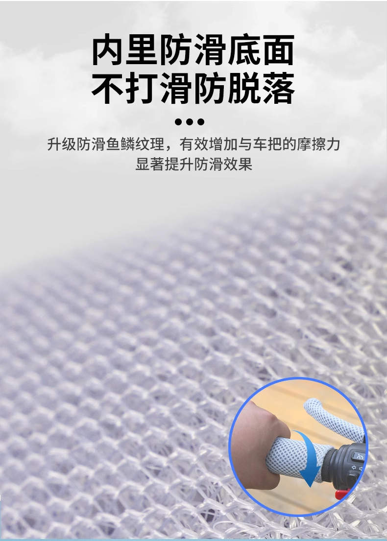 Mesh Breathable Electric Vehicle Handlebar Cover, New Summer Model, Motorcycle and Tricycle Handlebar Protective Cover, Non-Slip, Sweat-Absorbent, Universal Type