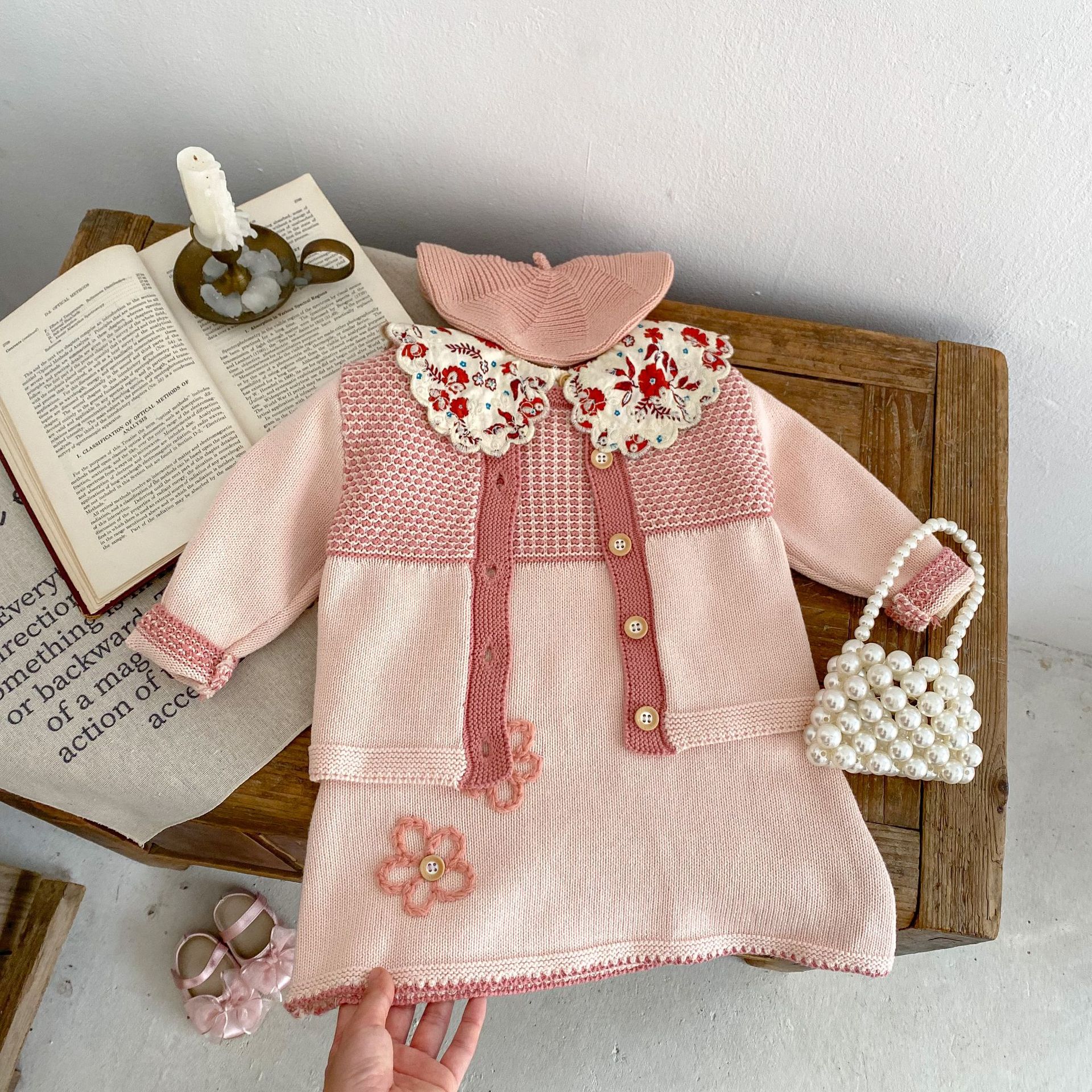 Pastoral Round Dots Flower Cotton Baby Clothing Sets display picture 6