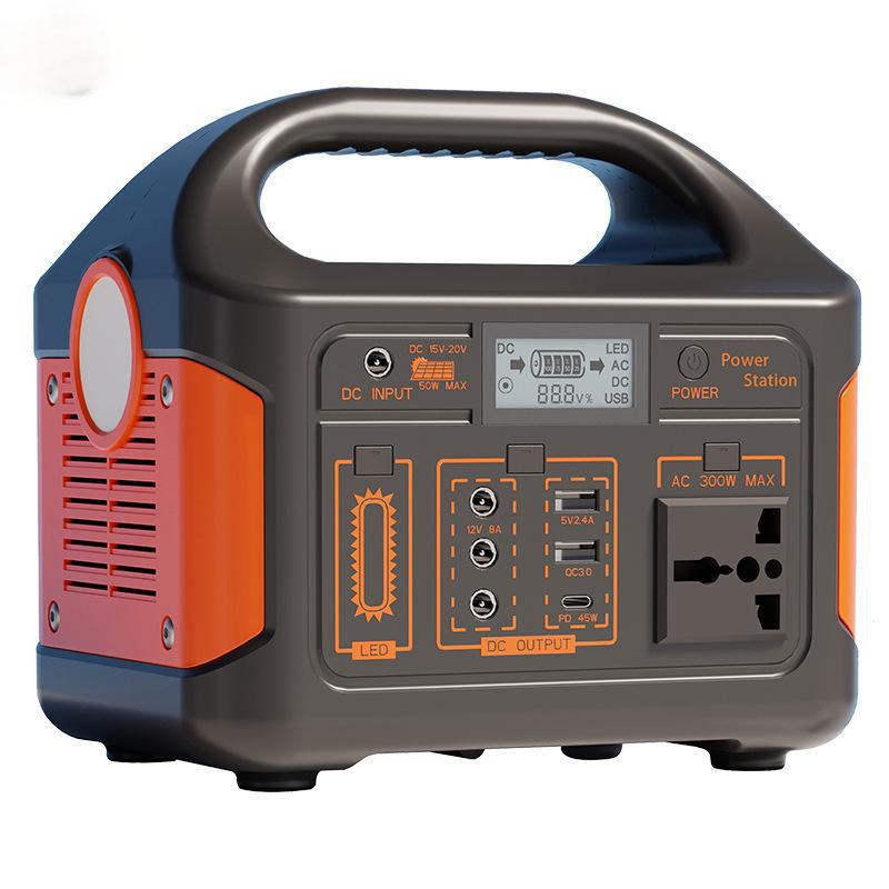 Fuente de alimentación al aire libre de fosfato de hierro de litio de gran capacidad al aire libre conveniente 300W 500W fuente de alimentación portátil conveniente 220V 110V