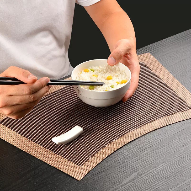 Round Table Fan-Shaped Placemat Insulation Mat Dining Table Mat Anti-Scalding Hotel Western Food Mat Waterproof New Chinese Tableware Mat Bowl