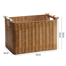 现货卡莱克格子柜储物筐仿藤编织篮子客厅橱柜卧室杂物收纳整理筐