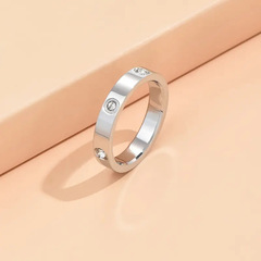 頂源簡約韓版鈦鋼情侶戒指不掉色素圈對戒 ins個性小眾戒指女批發