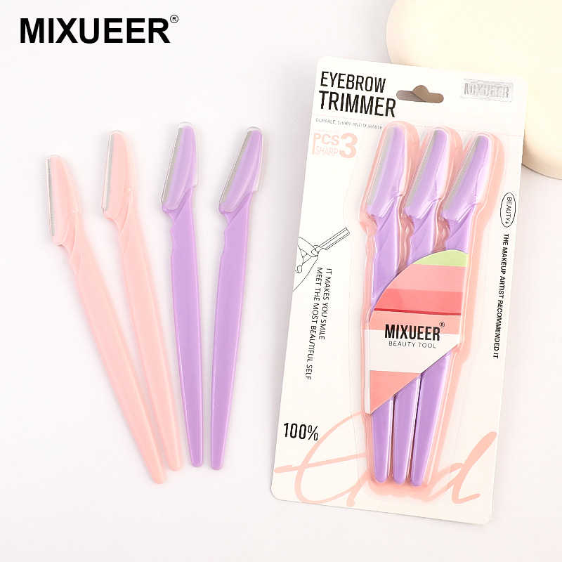 Juego de 3 piezas para recortar cejas, cuchillas de acero inoxidable, depiladora de cejas para mujer, rasuradora, herramientas de belleza, venta al por mayor