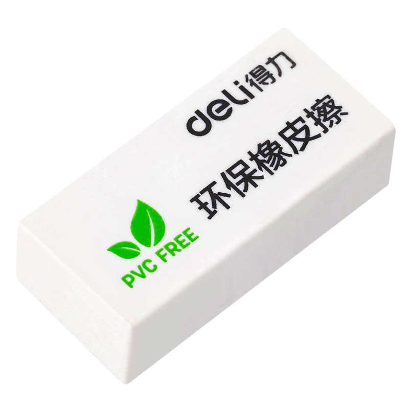 Borrador Deli para estudiantes, para escribir, exámenes y dibujo, 71071, borrador simple, portátil, blanco