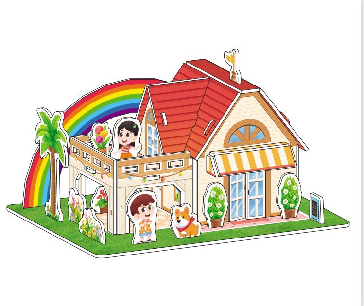 3D rompecabezas tridimensional juguetes educativos espuma de papel hecho a mano casa Coche forma puesto 61 regalo medio