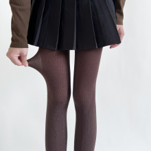 秋冬美拉德微闪亮丝连裤袜女小众设计性感闪光微微透竖条打底裤袜