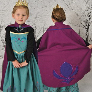 Foreign trade European and American popular frozen girl frozen princess cloak children's clothing one-piece delivery ins