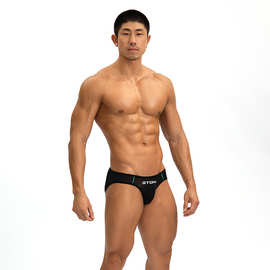 GTOPX纯色冰丝男生夏季薄款三角裤 一件代发U凸性感丝滑低腰内裤