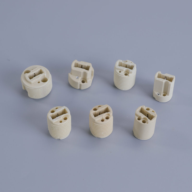 Large G9 Full-Thread Ceramic Lamp Holder, High-Temperature Resistant Automotive Series Lamp Holder, Beige Lamp Head, Lighting Accessories