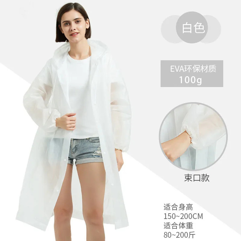 Impermeable eva no desechable engrosado, portátil para adultos, hombres y mujeres, al aire libre, impermeable, cuerpo largo, grueso