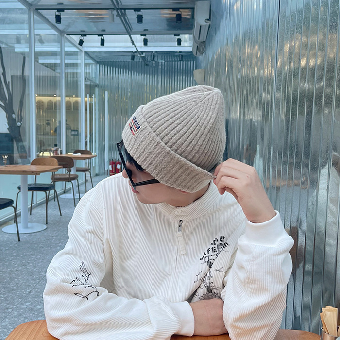 Novo chapéu de inverno masculino coreano de malha para proteção auricular quente de inverno 2023, versátil chapéu de estudante para mulheres_voghion.com