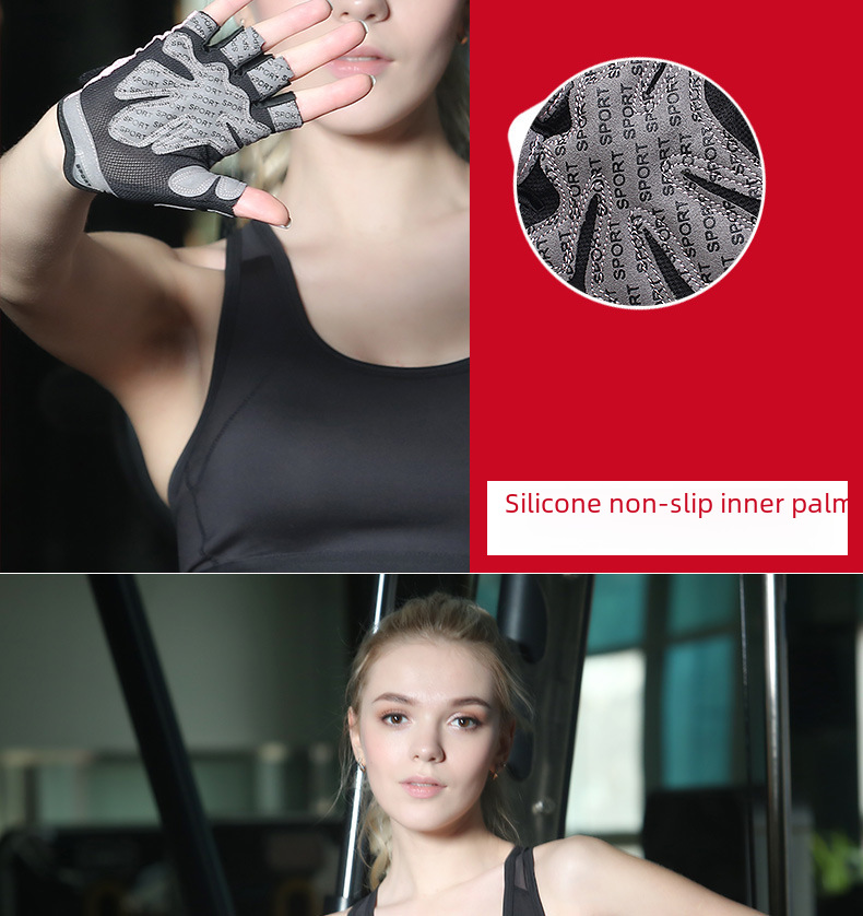 Half Finger Men's and Women's Gym Sports Yoga Non-slip Anti-cocoon Riding Breathable Mesh Outdoor Camping Fitness Gloves_maomaolike.com
