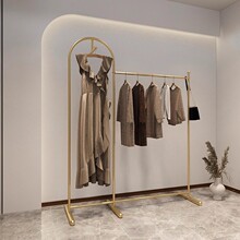 服装店高档展示落地式女童装店中岛陈列挂衣架创意金色货架不掉漆