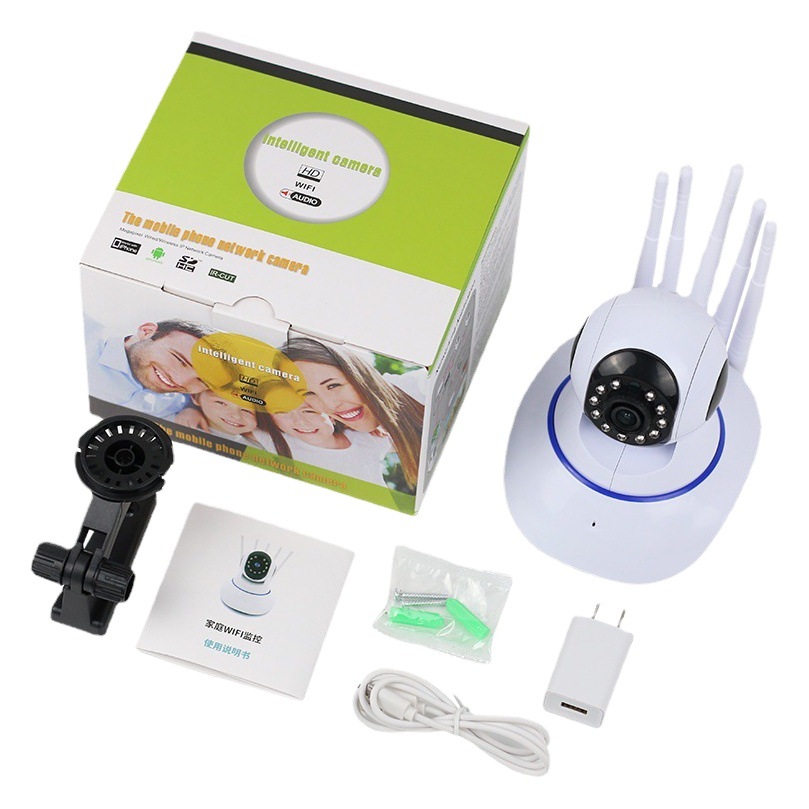 Nuevo inalámbrico WiFi óptico cabeza fuerte Rocker HD visión nocturna cámara panorámica de dos vías de intercomunicación cámara de seguridad