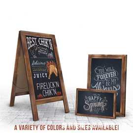 木质双面黑板店铺招牌广告牌立式支架儿童留言板可移动粉笔黑板擦