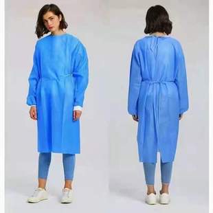 Guangzhou factory full 45g new material disposable isolation clothing SMS blue protective clothing non-woven fabric anti-dressing thick
