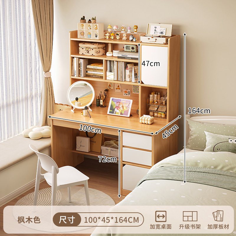 Escritorio para computadora, tocador, dormitorio integrado, escritorio simple y moderno, escritorio de maquillaje, gabinete de maquillaje dos en uno, espejo, nuevo estilo de cama