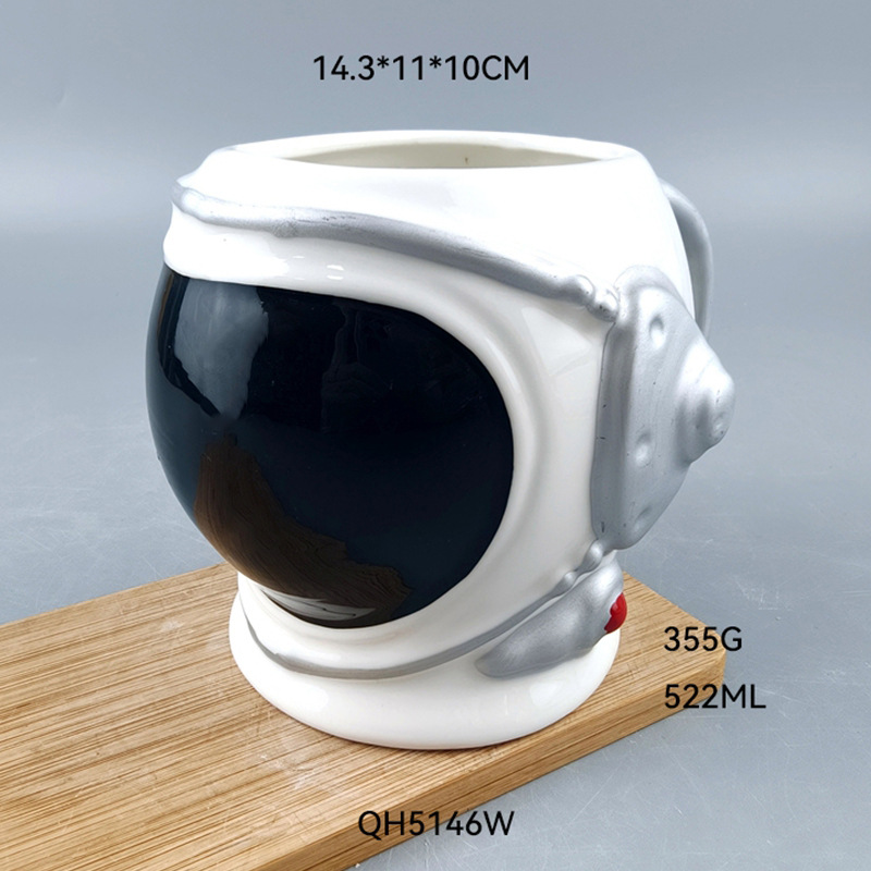 Nuevo planeta astronauta taza de transferencia térmica de cerámica taza de cambio de color negro sublimación cambio de color taza de agua de recubrimiento