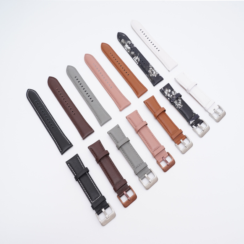 For Samsung Huawei Watch gt2 gt3 Leather Strap Buckle Car Line Classic Style 20mm Strap