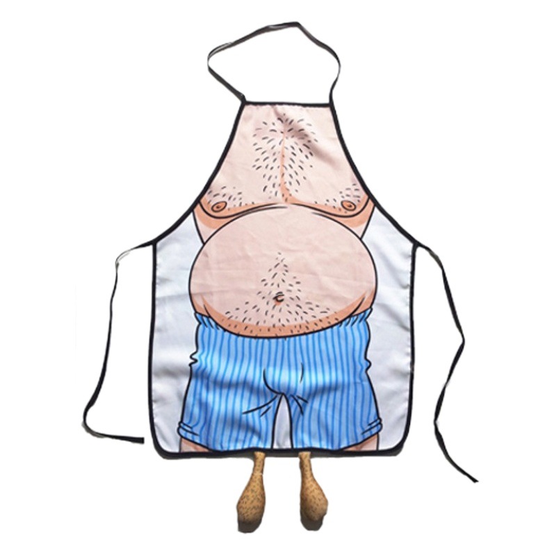 Delantal impermeable uniforme transfronterizo del nuevo poliéster del comercio electrónico para la impresión digital personalizada divertida del partido