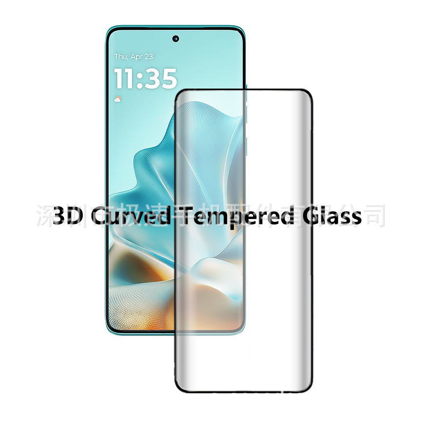 适用于MOTO Edge60Fusion钢化膜 摩托Edge60热弯全屏玻璃保护贴膜