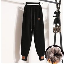 加绒加厚哈伦裤秋冬季新款大码百搭高腰显瘦宽松休闲保暖束脚卫裤