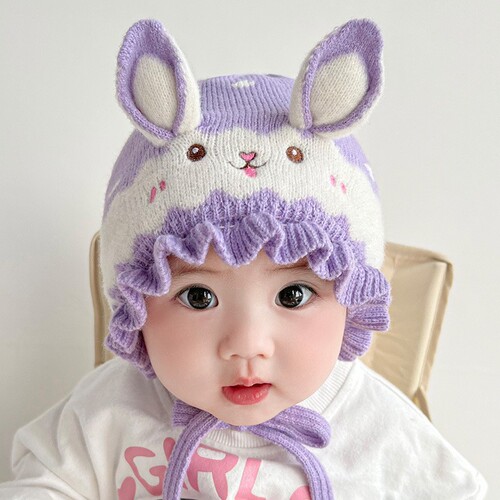 Newborn Baby Hat Autumn/Winter Edition Cute Unisex Baby Girls Toddlers Knitted Wool Rabbit Ear Hat