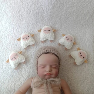 newborn photo shooting toy lamb newborn photo props mini sleeping sheep toy baby accessories