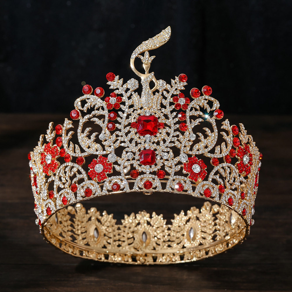 Fábrica al por mayor tailandesa corona de belleza super grande corona barroca transfronteriza Europa y Estados Unidos anfitrión tocado exagerado