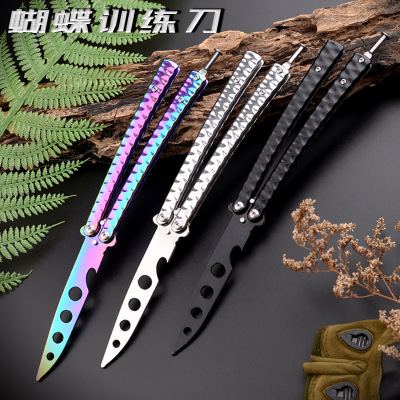 stainless steel Exercise Knife Butterfly knife CSGO Exercise Knife Folding knife Edge game Flail Practice Flail