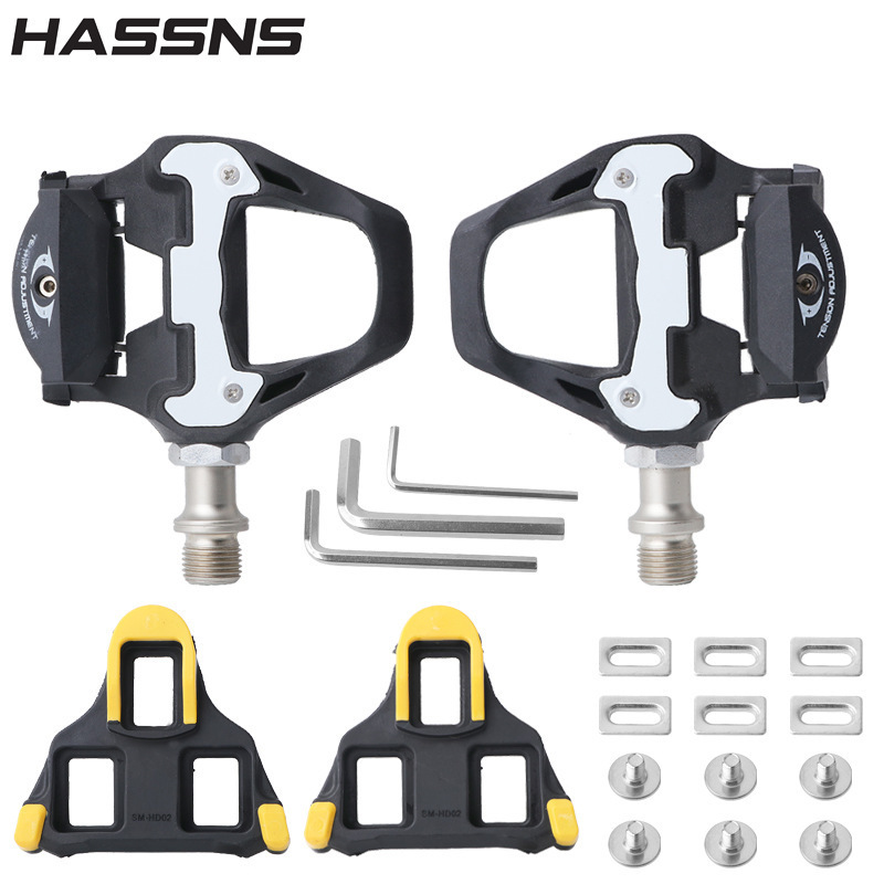 Hassns Road Bike Lock Pedal Self-Locking Aluminum Alloy Shaft Pedal Palin Spd-Sl with Lock Plate Bicycle Accessories