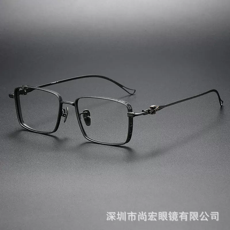 时尚方形纯钛眼镜架克罗星同款01EVA小红书热销全框近视眼镜批发
