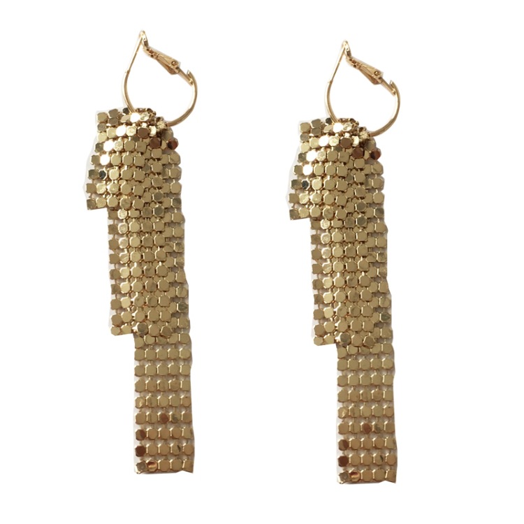 Boucles D&#39;oreilles Pompon Paillettes En Métal De Mode En Gros display picture 2