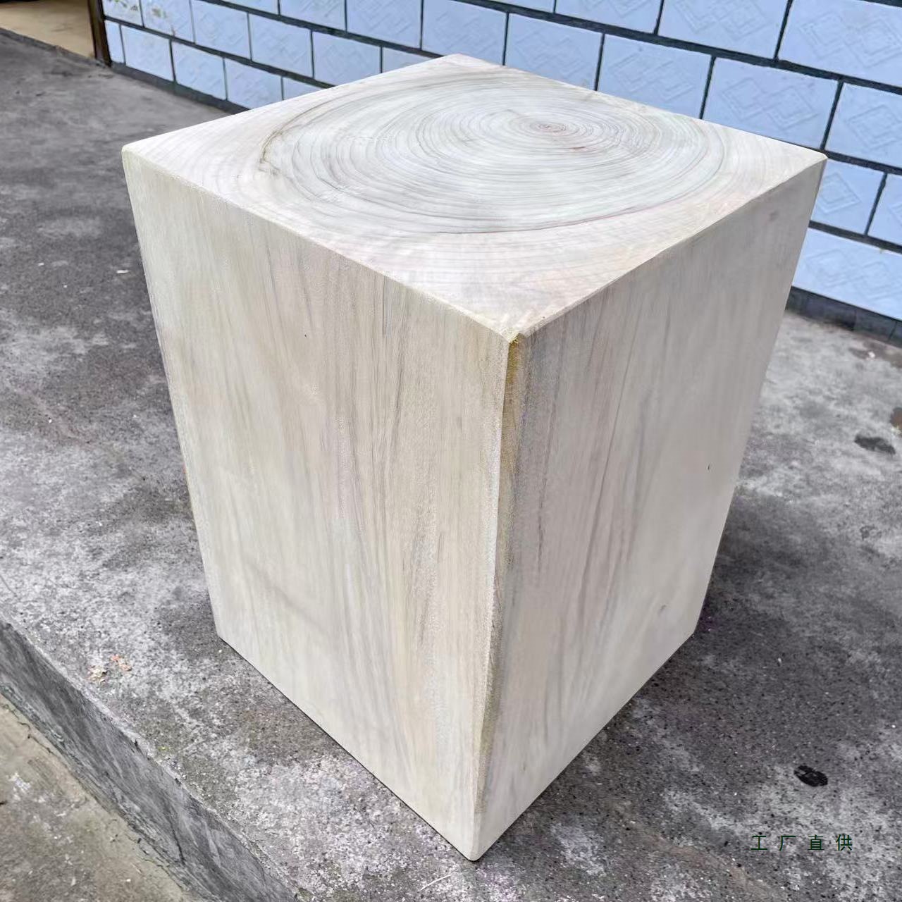 天然原木香樟木方木桩木墩凳子根雕床头置物木凳价其他绢花