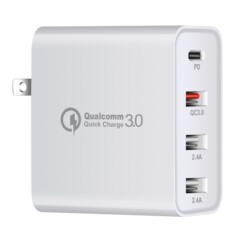 PD充電器 48W 4USB急速充電器 48W 4ポート PD+QC3.0 携帯電話アダプター 世界共通