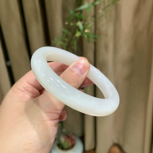 Jin Yu Tang Xinjiang Hetian jade suet jade bracelet white embellish delicate bracelet beautiful ancient rhyme poetic wrist base incense