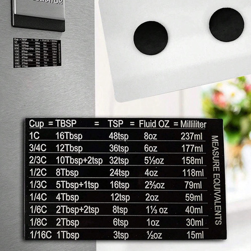 Cross-border magnetic refrigerator sticker with magnetic scale plate baking unit comparison table measuring cup measuring spoon accessories manufacturer now