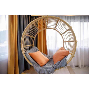 Circle Hanging Basket Chair Indoor Swing Home Balcony Hammock Outdoor Imitation Rattan Chair Round Rocket Chair Hanging Chair