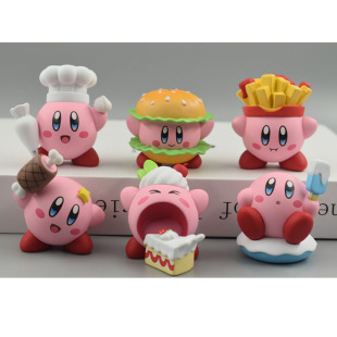 Cross-Border Kirby 6 Cos Gourmet Burgers, Ice Cream Cakes, French Fries, Candies, Baking Decoration Ornaments